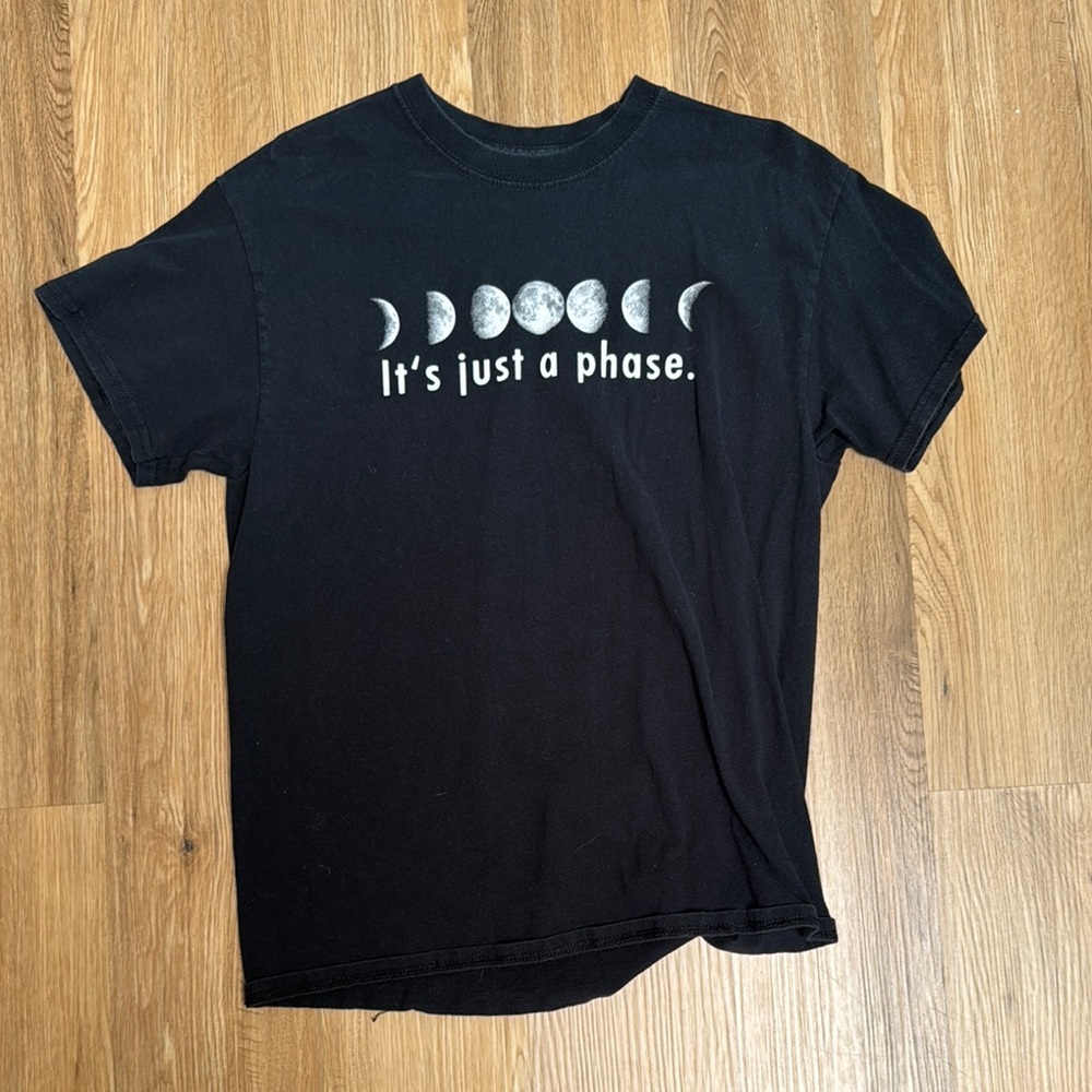 Vintage Black Moon Phase Graphic T-Shirt